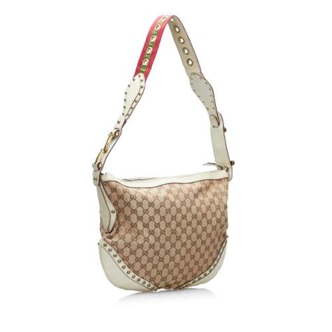 handbag gucci gucci gg canvas pelham studded hobo bag|Gucci guccissima hobo bag.